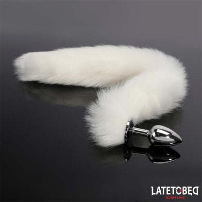 LATETOBED BDSM LINE - PLUG ANAL CON COLA BLANCO 40 CM