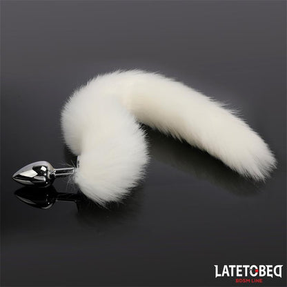 LATETOBED BDSM LINE - PLUG ANAL CON COLA BLANCO 40 CM
