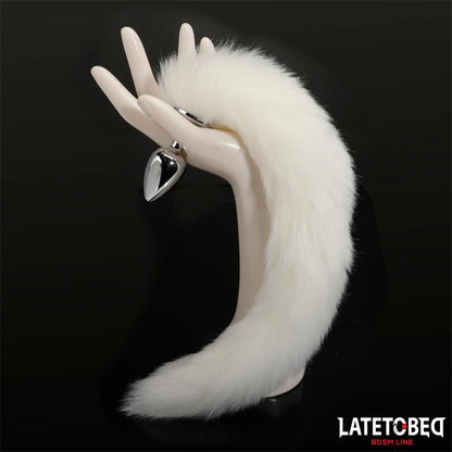 LATETOBED BDSM LINE - PLUG ANAL CON COLA BLANCO 40 CM