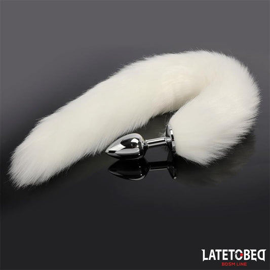 LATETOBED BDSM LINE - PLUG ANAL CON COLA BLANCO 40 CM