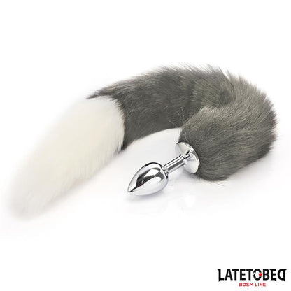 LATETOBED BDSM LINE - PLUG ANAL CON COLA BLANCO Y NEGRO 40 CM