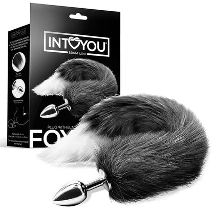 INTOYOU BDSM LINE - PLUG ANAL CON COLA DE ZORRO NEGRO Y BLANCO