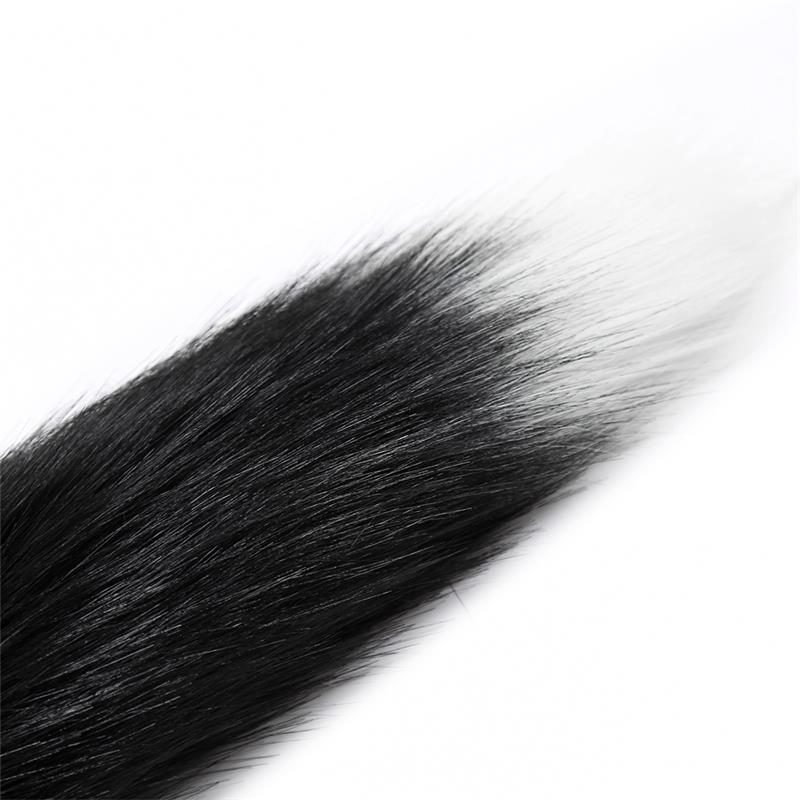 INTOYOU BDSM LINE - PLUG ANAL CON COLA DE ZORRO NEGRO Y BLANCO
