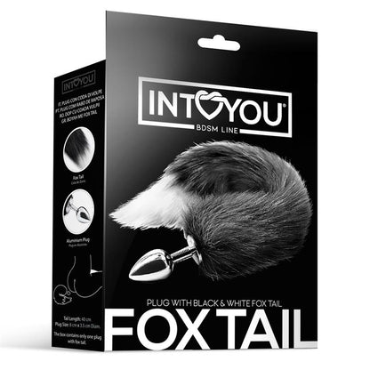 INTOYOU BDSM LINE - PLUG ANAL CON COLA DE ZORRO NEGRO Y BLANCO