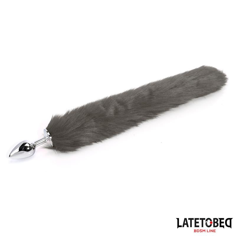 LATETOBED BDSM LINE - PLUG ANAL CON COLA GRIS 40 CM