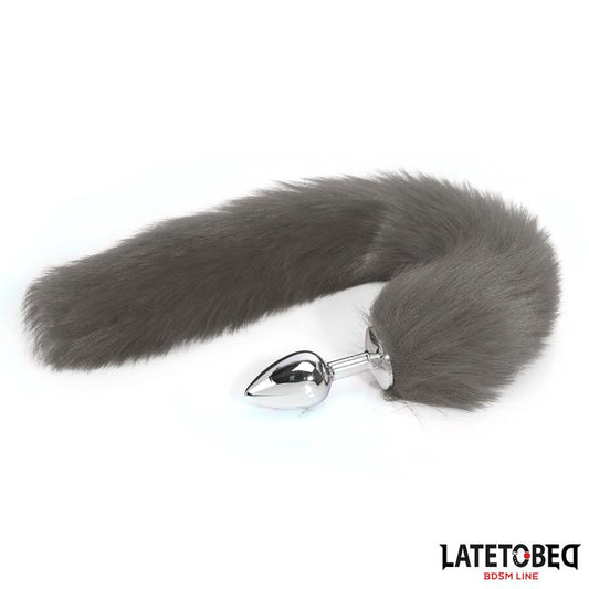 LATETOBED BDSM LINE - PLUG ANAL CON COLA GRIS 40 CM