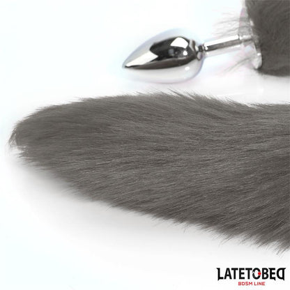 LATETOBED BDSM LINE - PLUG ANAL CON COLA GRIS 40 CM