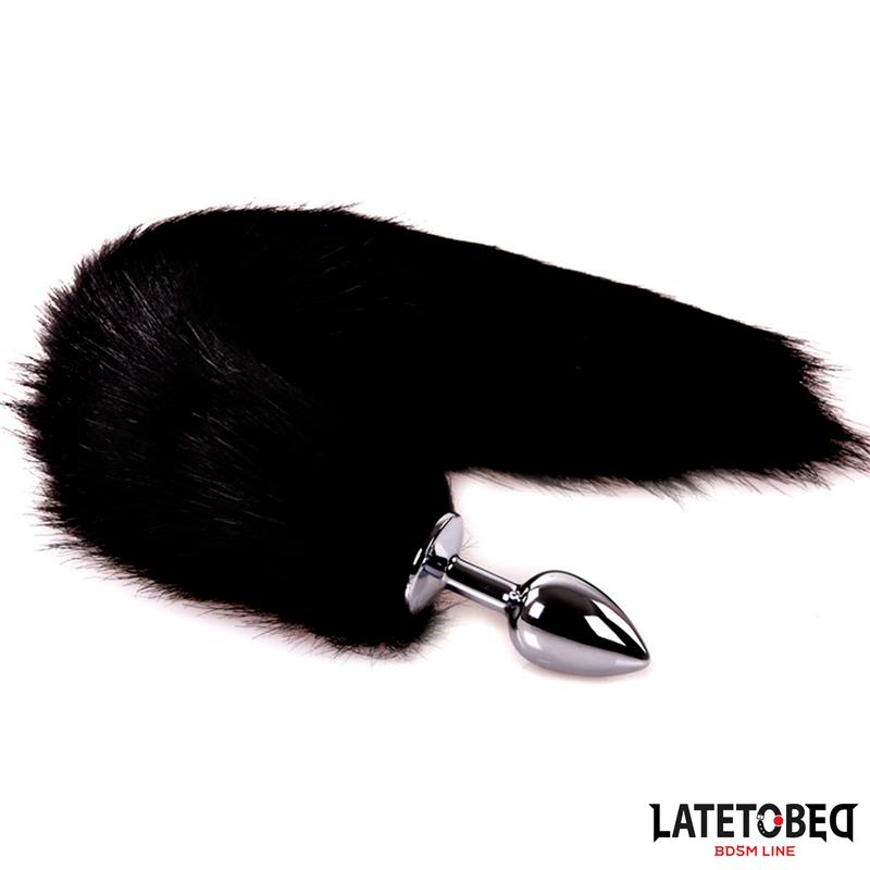LATETOBED BDSM LINE - PLUG ANAL CON COLA NEGRO 40 CM
