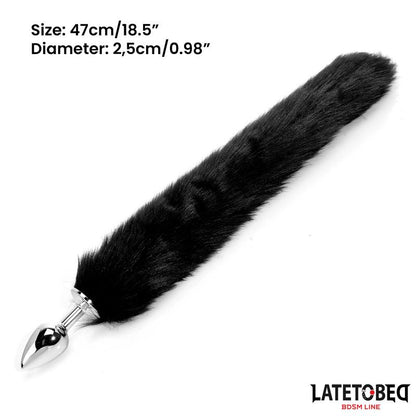 LATETOBED BDSM LINE - PLUG ANAL CON COLA NEGRO 40 CM