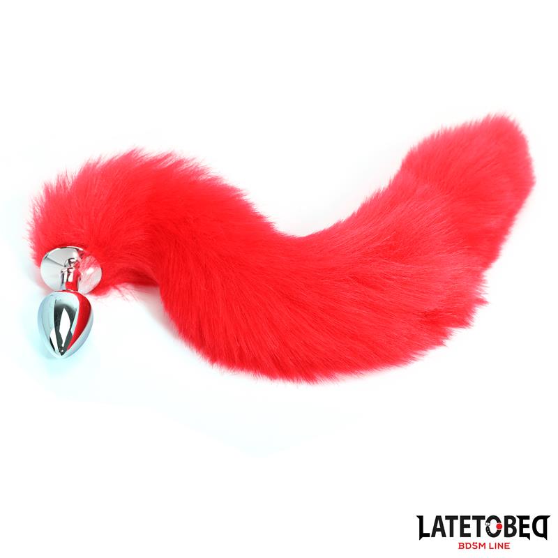 LATETOBED BDSM LINE - PLUG ANAL CON COLA ROJO 40 CM