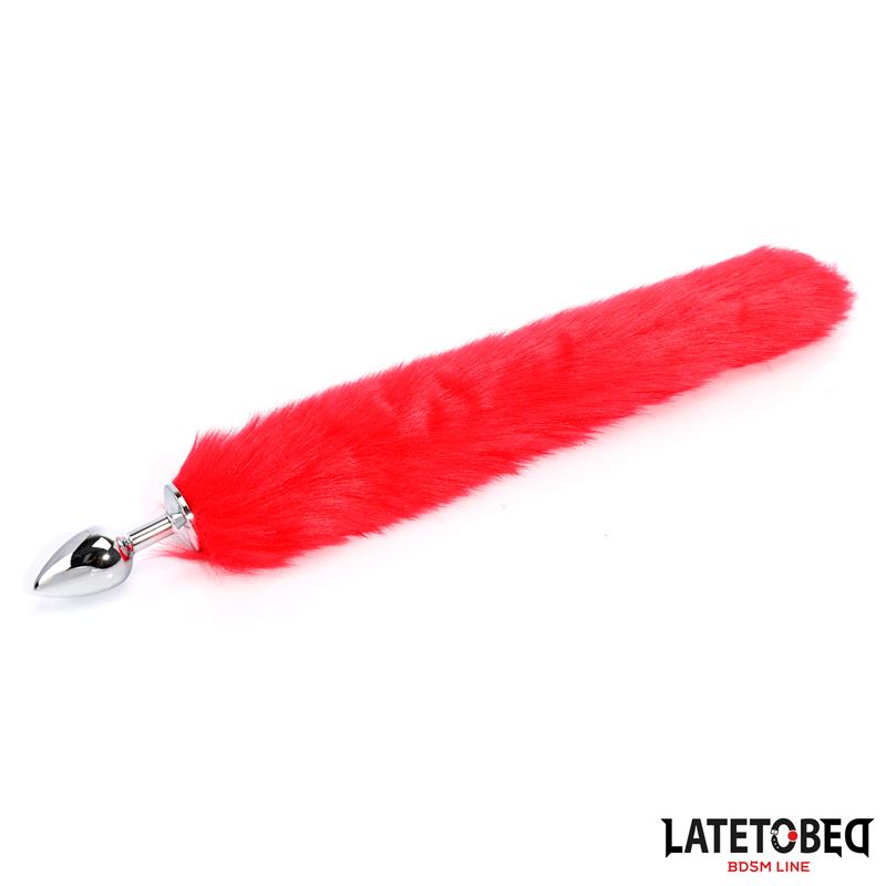 LATETOBED BDSM LINE - PLUG ANAL CON COLA ROJO 40 CM