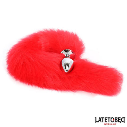 LATETOBED BDSM LINE - PLUG ANAL CON COLA ROJO 40 CM