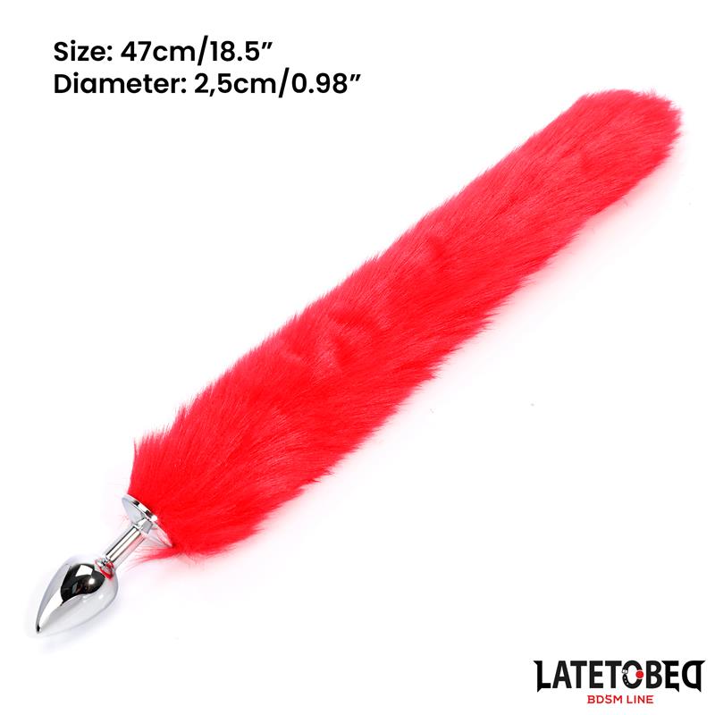 LATETOBED BDSM LINE - PLUG ANAL CON COLA ROJO 40 CM
