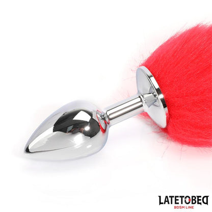 LATETOBED BDSM LINE - PLUG ANAL CON COLA ROJO 40 CM