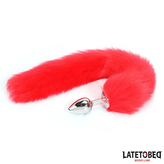 LATETOBED BDSM LINE - PLUG ANAL CON COLA ROJO 40 CM