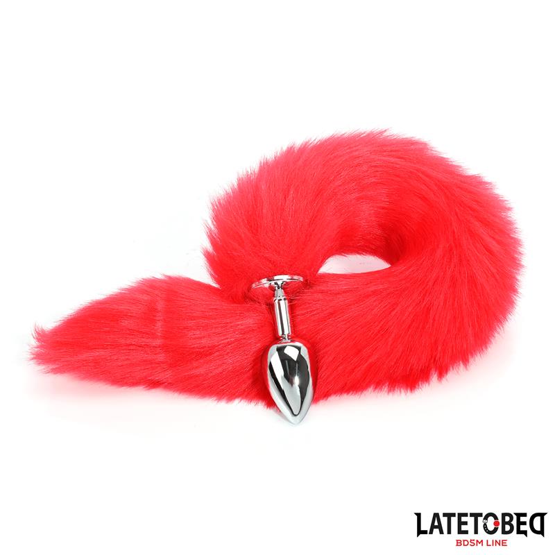 LATETOBED BDSM LINE - PLUG ANAL CON COLA ROJO 40 CM