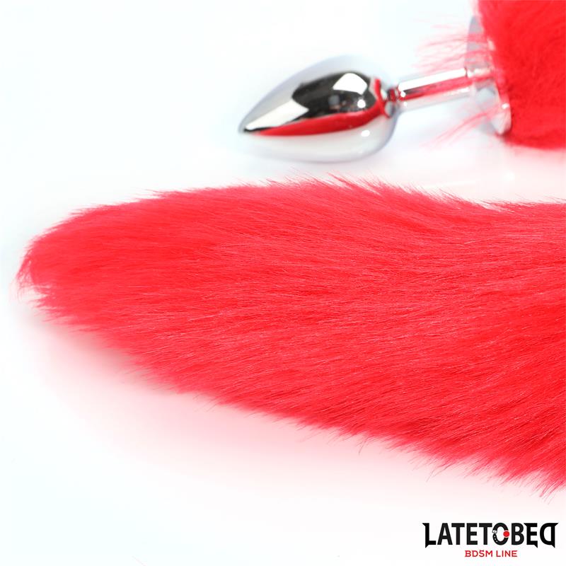 LATETOBED BDSM LINE - PLUG ANAL CON COLA ROJO 40 CM