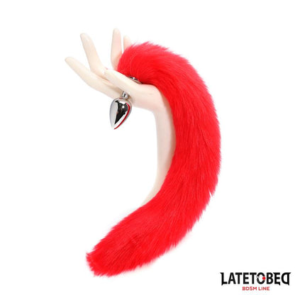 LATETOBED BDSM LINE - PLUG ANAL CON COLA ROJO 40 CM