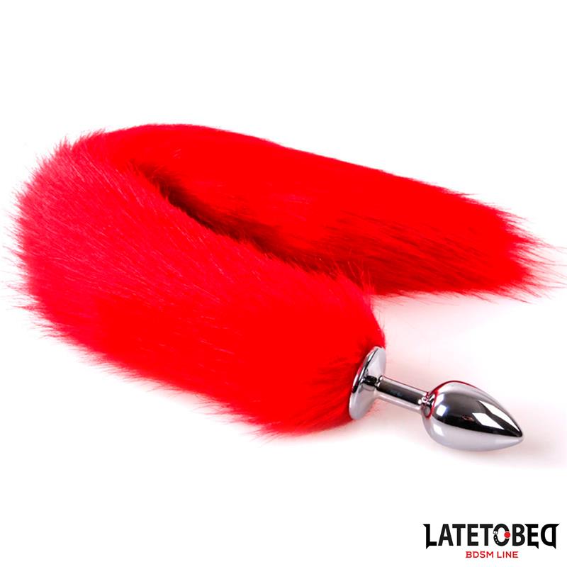 LATETOBED BDSM LINE - PLUG ANAL CON COLA ROJO 40 CM