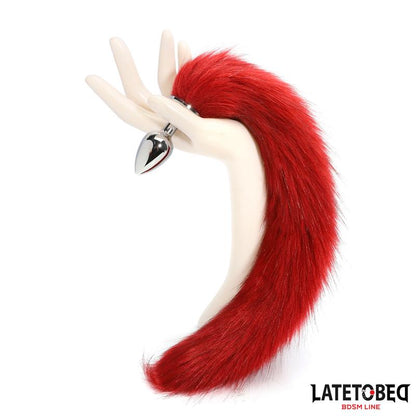 LATETOBED BDSM LINE - PLUG ANAL CON COLA ROJO VINO 40 CM