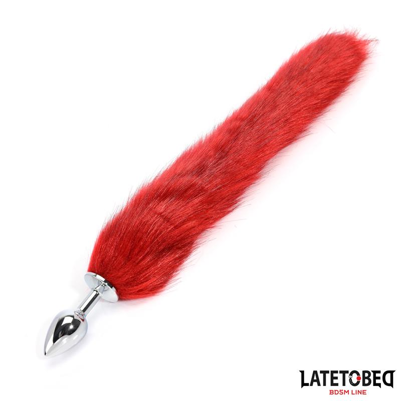 LATETOBED BDSM LINE - PLUG ANAL CON COLA ROJO VINO 40 CM