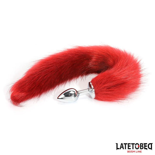 LATETOBED BDSM LINE - PLUG ANAL CON COLA ROJO VINO 40 CM