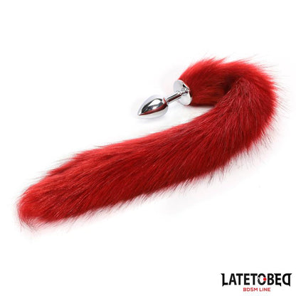 LATETOBED BDSM LINE - PLUG ANAL CON COLA ROJO VINO 40 CM