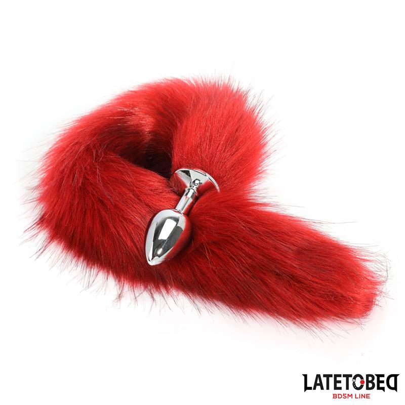 LATETOBED BDSM LINE - PLUG ANAL CON COLA ROJO VINO 40 CM
