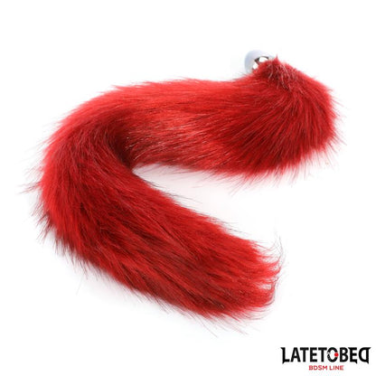 LATETOBED BDSM LINE - PLUG ANAL CON COLA ROJO VINO 40 CM