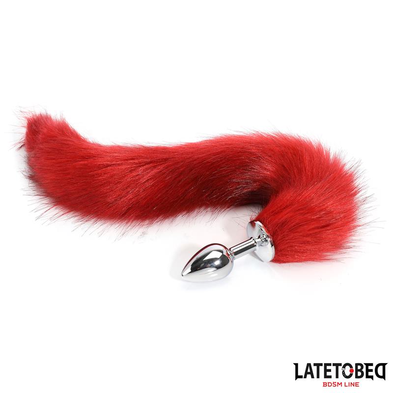 LATETOBED BDSM LINE - PLUG ANAL CON COLA ROJO VINO 40 CM