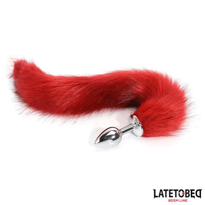 LATETOBED BDSM LINE - PLUG ANAL CON COLA ROJO VINO 40 CM