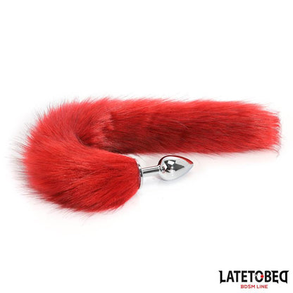 LATETOBED BDSM LINE - PLUG ANAL CON COLA ROJO VINO 40 CM