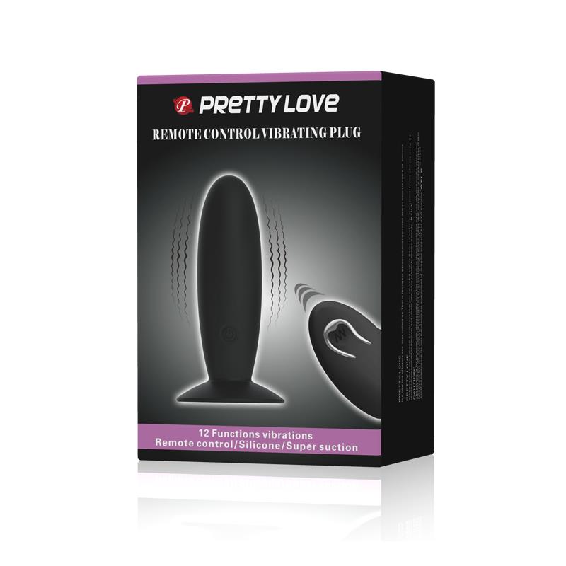 PRETTYLOVE - PLUG ANAL CON CONTROL REMOTO COLOR NEGRO