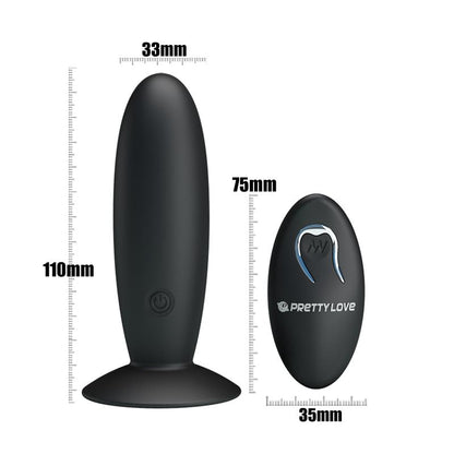 PRETTYLOVE - PLUG ANAL CON CONTROL REMOTO COLOR NEGRO