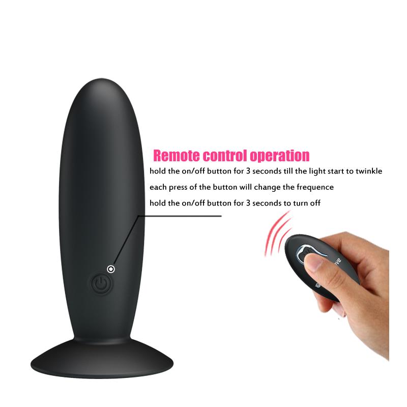 PRETTYLOVE - PLUG ANAL CON CONTROL REMOTO COLOR NEGRO