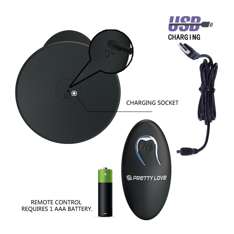 PRETTYLOVE - PLUG ANAL CON CONTROL REMOTO COLOR NEGRO