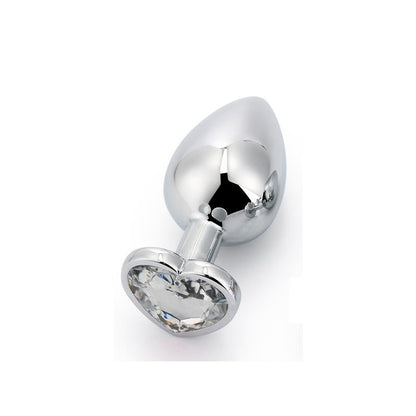 AFTERDARK - PLUG ANAL CON JOYA DE CORAZÓN BLANCO TALLA L