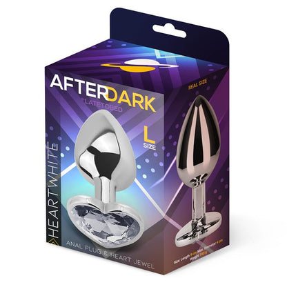 AFTERDARK - PLUG ANAL CON JOYA DE CORAZÓN BLANCO TALLA L