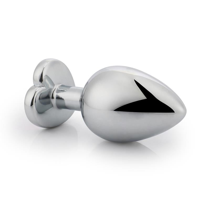 AFTERDARK - PLUG ANAL CON JOYA DE CORAZÓN BLANCO TALLA M