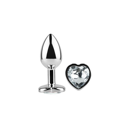 AFTERDARK - PLUG ANAL CON JOYA DE CORAZÓN BLANCO TALLA S