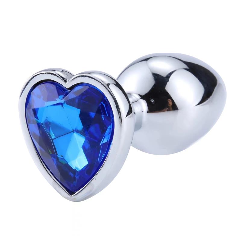 AFTERDARK - PLUG ANAL CON JOYA DE CORAZÓN BLUE SAPPHIRE TALLA L