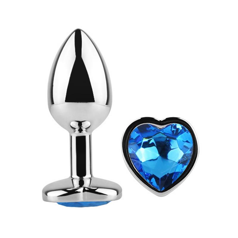 AFTERDARK - PLUG ANAL CON JOYA DE CORAZÓN BLUE SAPPHIRE TALLA L