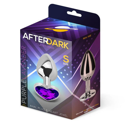 AFTERDARK - PLUG ANAL CON JOYA DE CORAZÓN PURPLE LAVENDER TALLA S