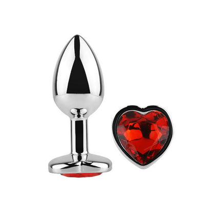 AFTERDARK - PLUG ANAL CON JOYA DE CORAZÓN RED SCARLET TALLA M