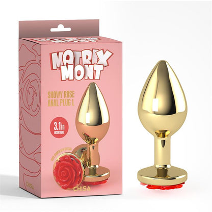 CHISA - PLUG ANAL CON JOYA DE ROSA SHOWY ROSE TALLA L
