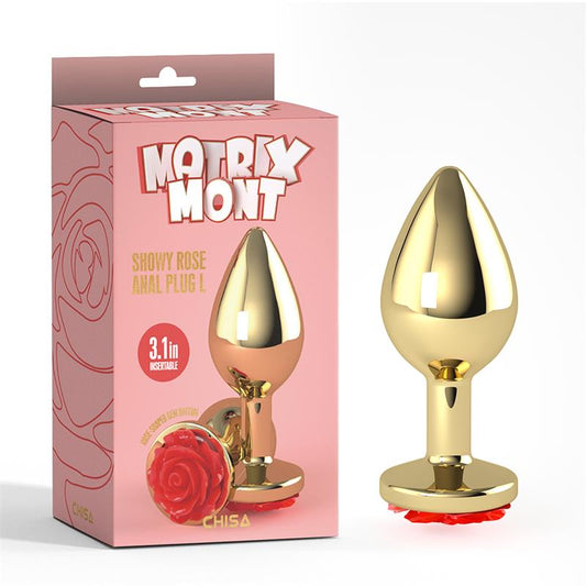 CHISA - PLUG ANAL CON JOYA DE ROSA SHOWY ROSE TALLA L