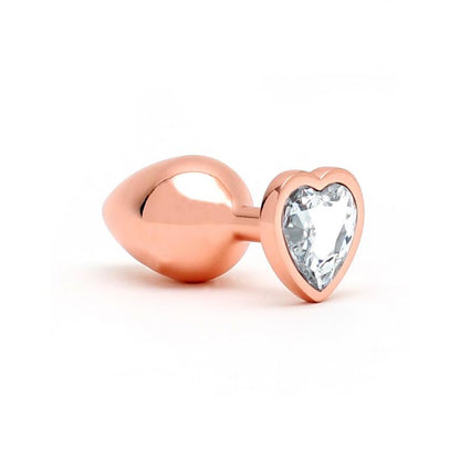 RIMBA TOYS - PLUG ANAL CON JOYA EN FORMA DE CORAZÓN PISA ROSE GOLD