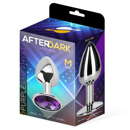AFTERDARK - PLUG ANAL CON JOYA PÚRPURA AMATISTA TALLA M ALUMINIO