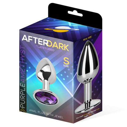 AFTERDARK - PLUG ANAL CON JOYA PÚRPURA AMATISTA TALLA S ALUMINIO