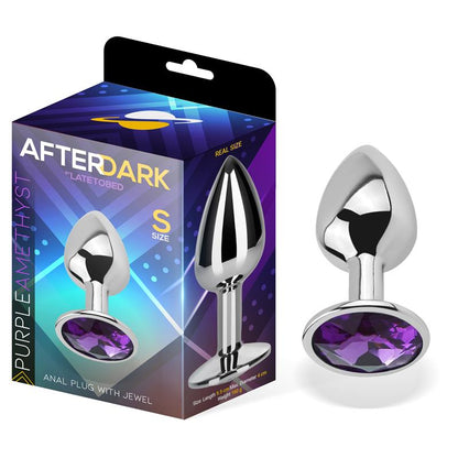 AFTERDARK - PLUG ANAL CON JOYA PÚRPURA AMATISTA TALLA S ALUMINIO